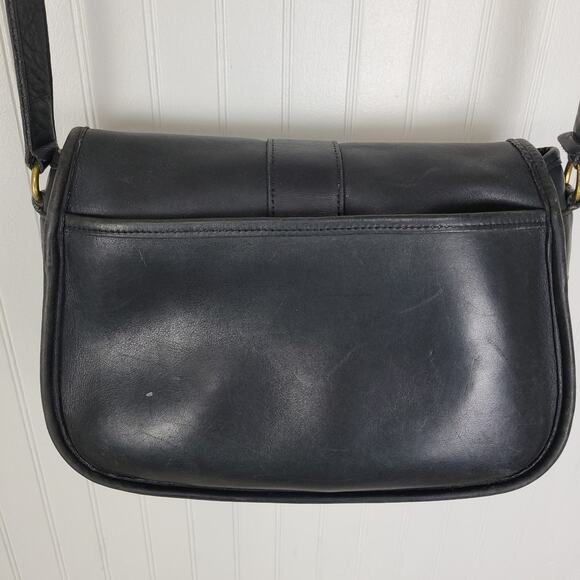 Vintage Coach Chelsea Saddle Bag Style 0070 238 Black Leather Shoulder Bag - Picture 7 of 11
